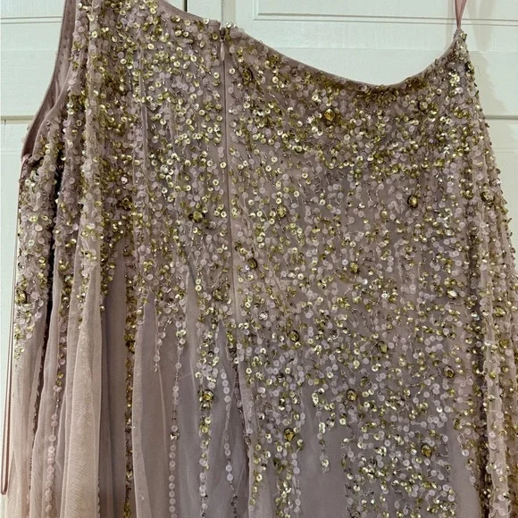 NWT Mac Duggal 9224 Pink One Shoulder Embellished Trapeze A Line Gown Size 14 - Picture 16 of 17